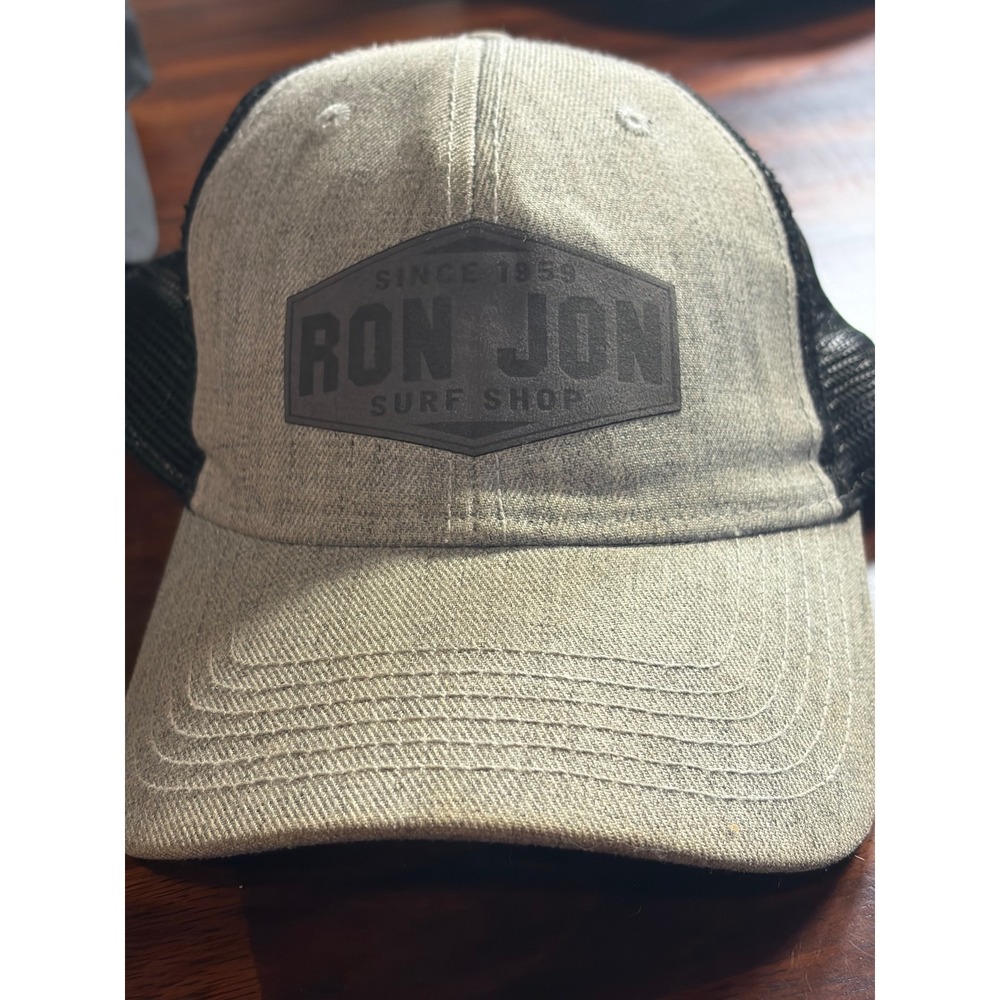 Ron Jon Surf Shop Gray Black Mesh Trucker Snapback Hat Cap L57576